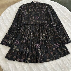 NWOT Free People  Floral print mock neck tunic mini dress size M